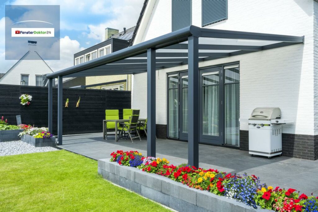 Aluminium Terrassenüberdachung Alu Terrassendach Carport Pergola Selbstbausatz -2732