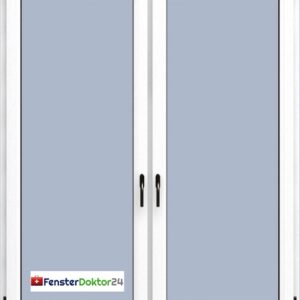 Balkontür - Breite 1800 mm - 2 Flügel zum drehen und kippen mit 2fach oder 3fach Glas